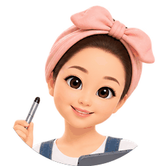 ペンとタブレットを持つ藤田えみの3Dキャラクター